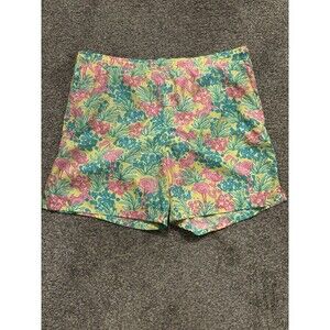 Vintage Mens Medium White Label Lilly Pulitzer Flamingo Print Boardshorts